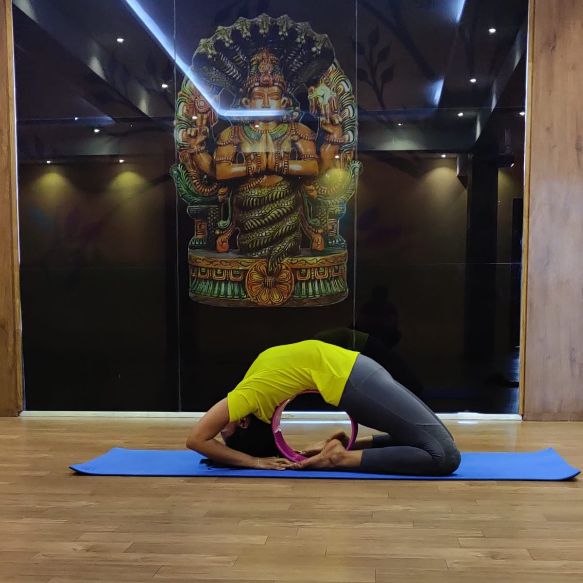 image of client doing yoga